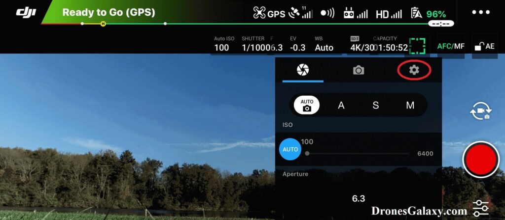 DJI GO 4 Video Settings Screen