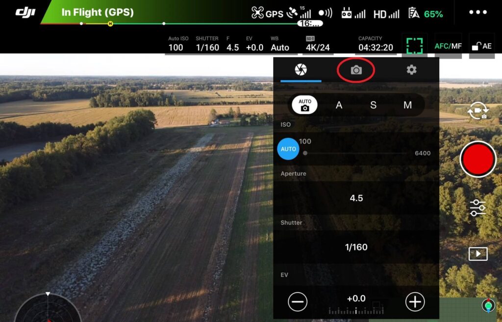 DJI GO 4 Video Settings Screen