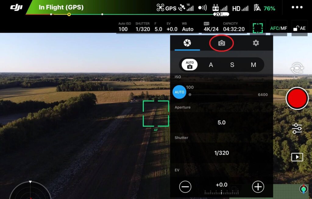 DJI GO 4 Video Settings Screen