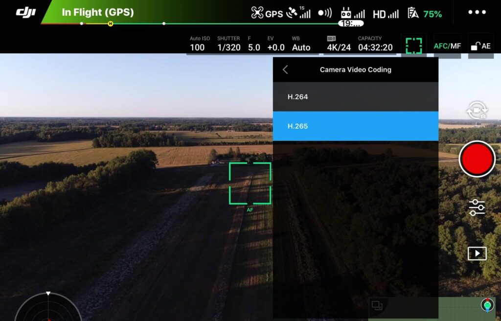 DJI GO 4 Camera Video Coding Setting