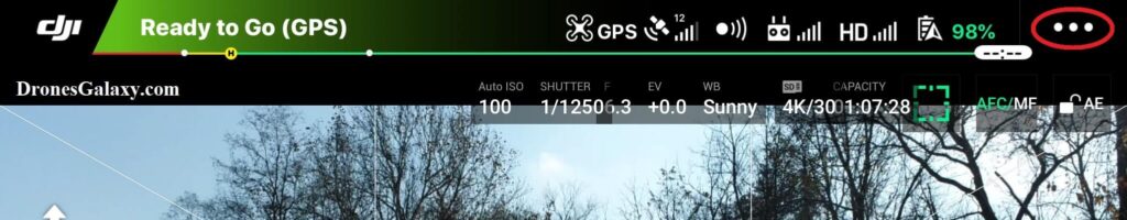 DJI GO 4 Main Screen