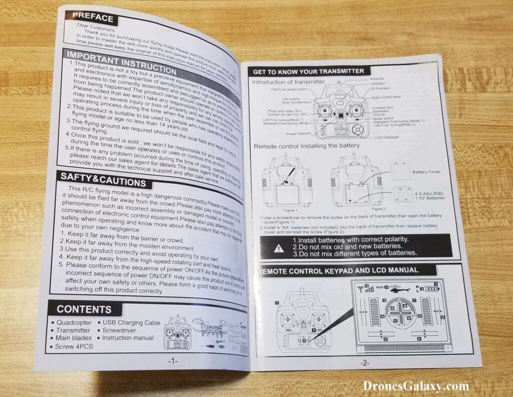 X5C-1 Drone Instruction Manual