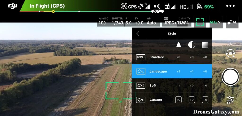 DJI GO 4 Style Landscape Setting